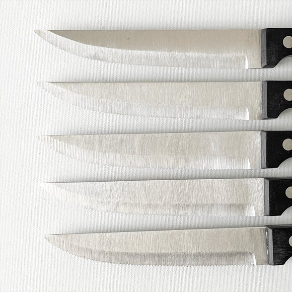 Sabatier Set of 5 Steak Knives 4.5" Stainless Steel Serrated Blade - Picture 3 of 9